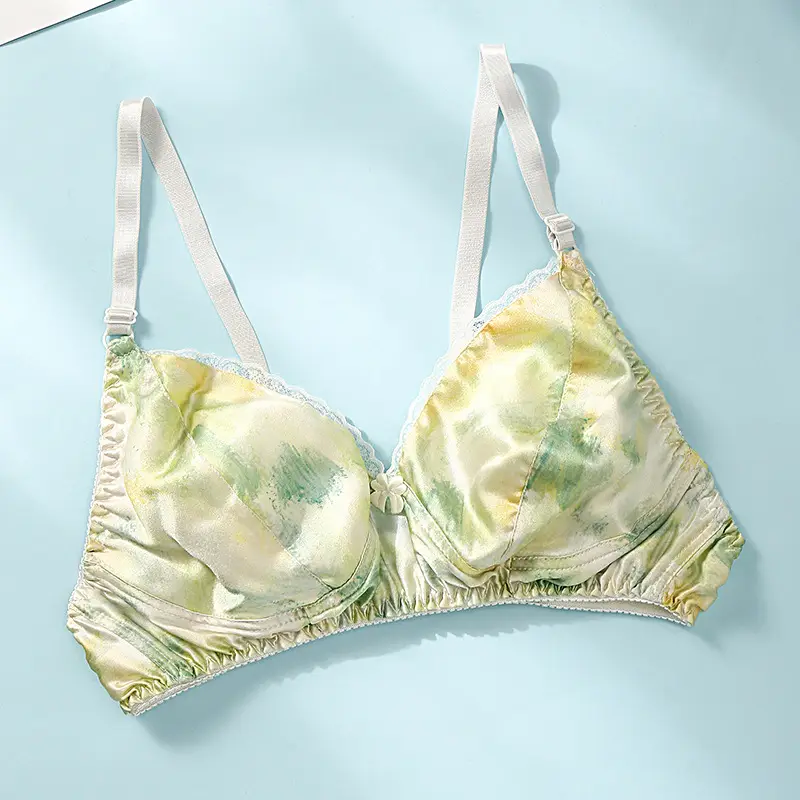 Silk Bra thin double-sided mulberry silk bra seamless underwear women's plus size breathable bra sponge-free wireless