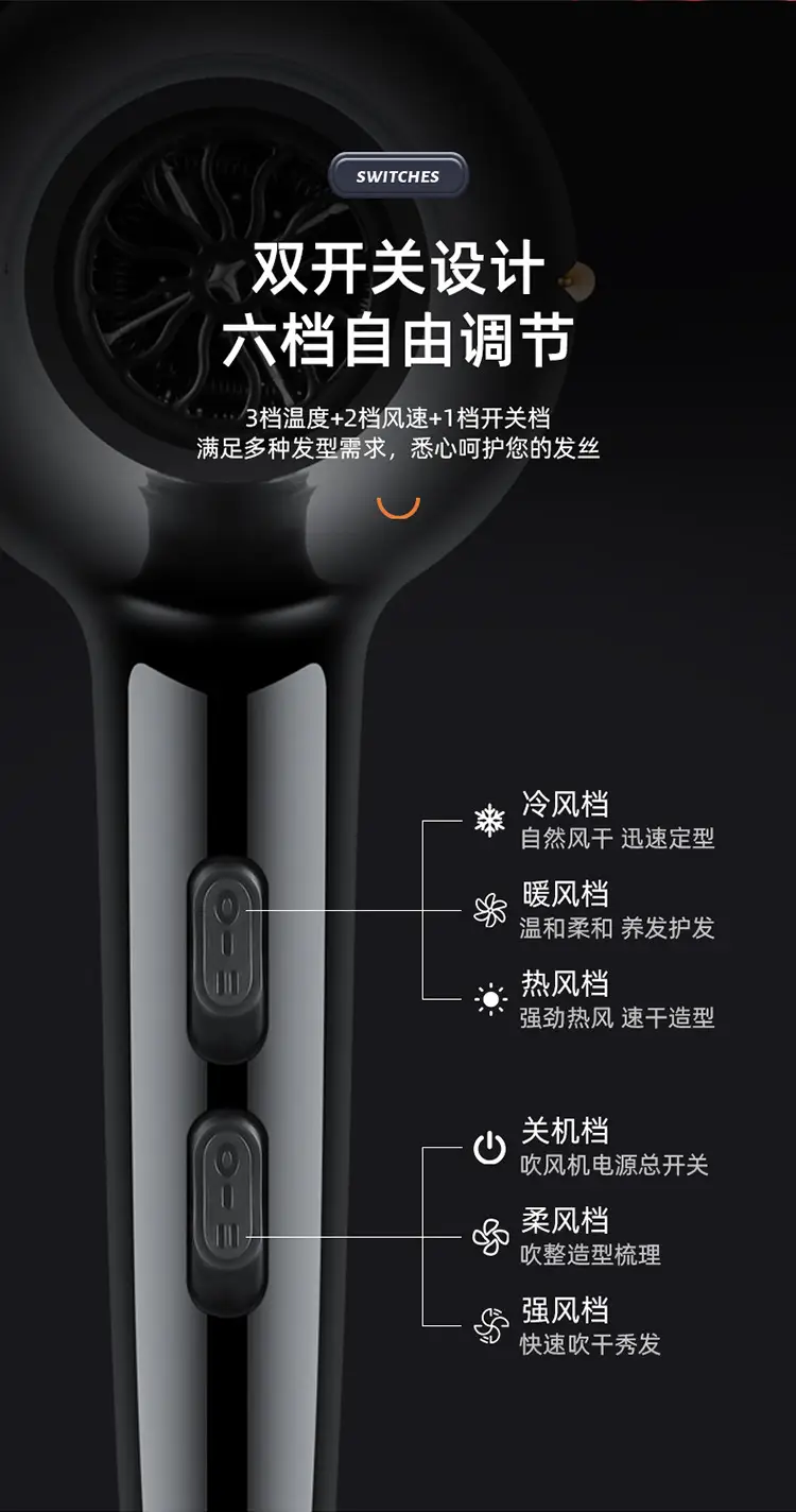 Jin Bo Wang 3700 Hair Dryer with Cold/Hot Wind Control — feature 12