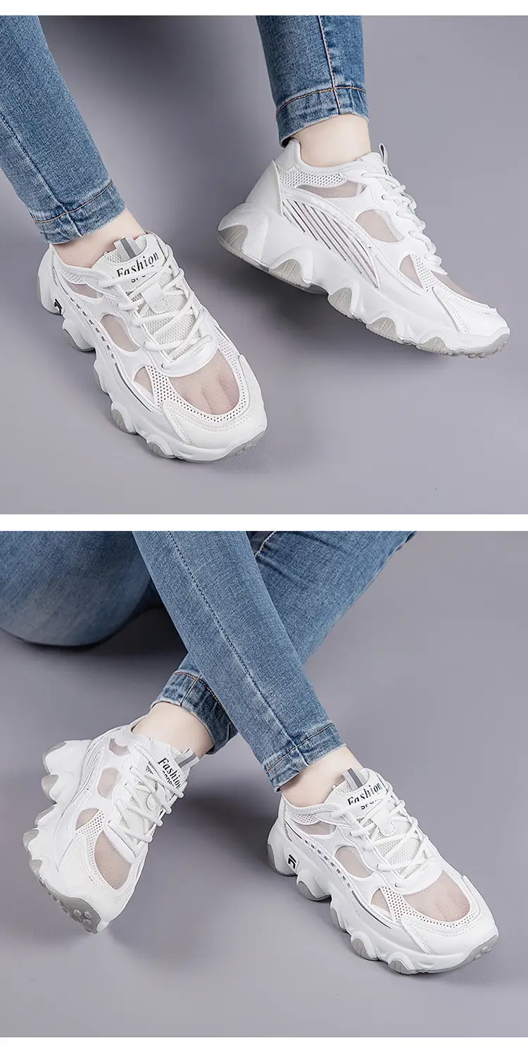 Breathable Mesh Women's Dad Shoes 2026 Spring and Summer Trendy New Flat Thick-Soled Versatile Casual Sports Shoes for Women — feature 15
