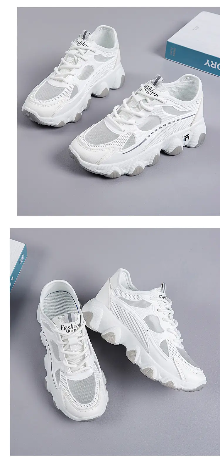 Breathable Mesh Women's Dad Shoes 2026 Spring and Summer Trendy New Flat Thick-Soled Versatile Casual Sports Shoes for Women — feature 16