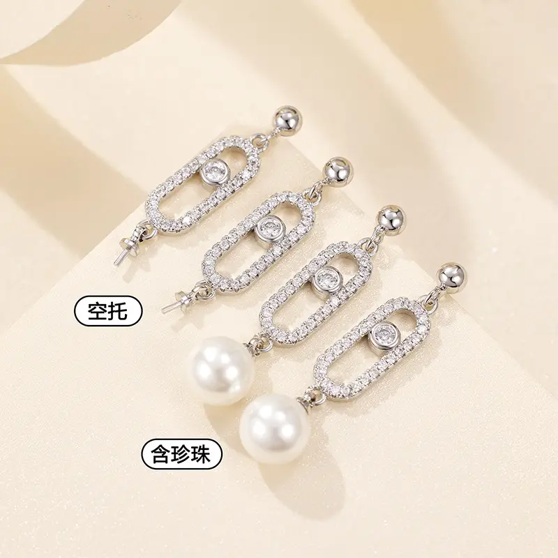 Full Diamond Pearl Earrings for Women - Image 4