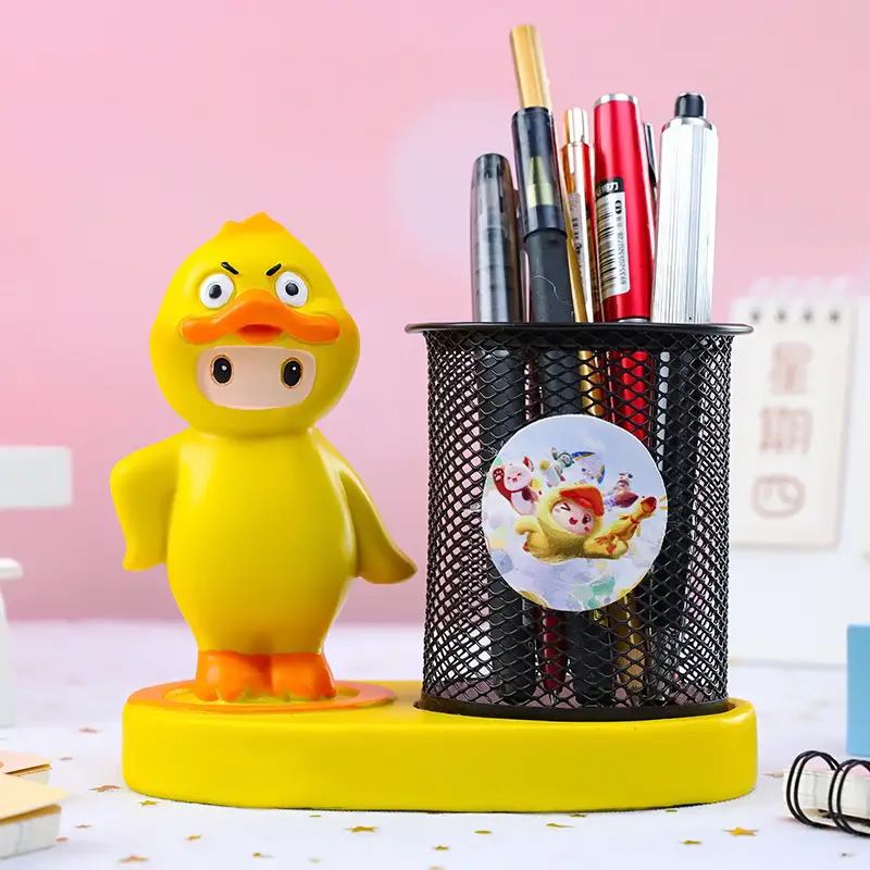 Cute LED Desk Pen Holder with Cute Bear Design
