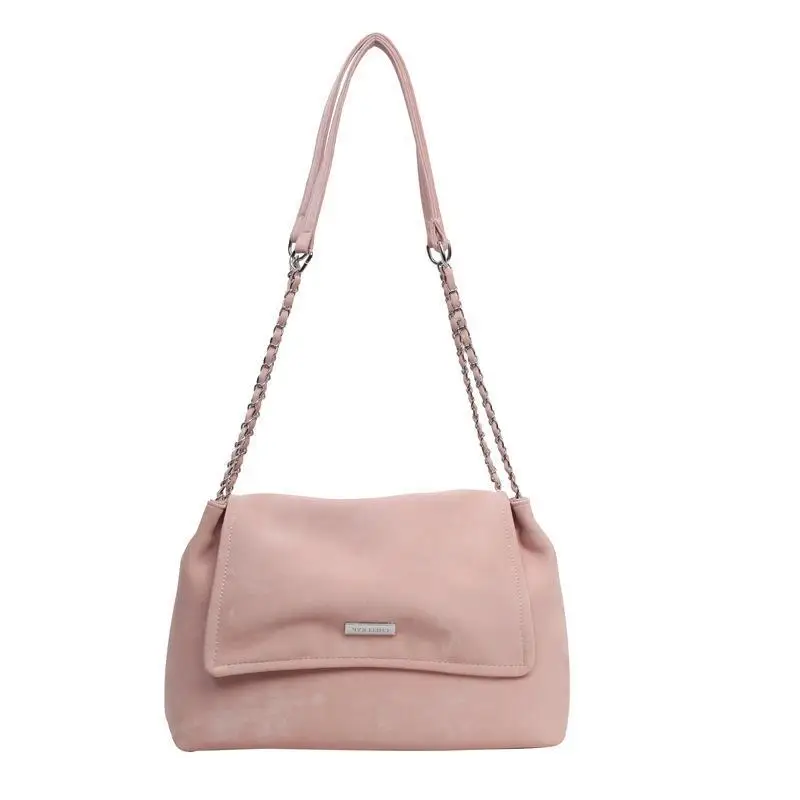 Pink Chain Shoulder Bag for Women Spring Summer