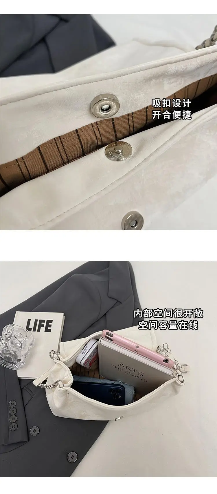 Pink Chain Shoulder Bag for Women Spring Summer — feature 4