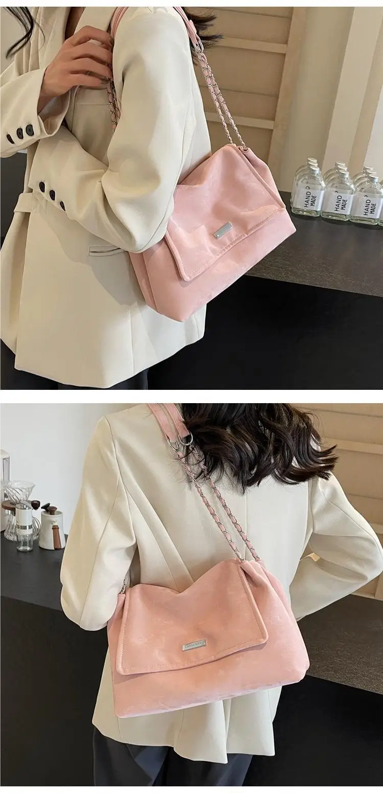 Pink Chain Shoulder Bag for Women Spring Summer — feature 7