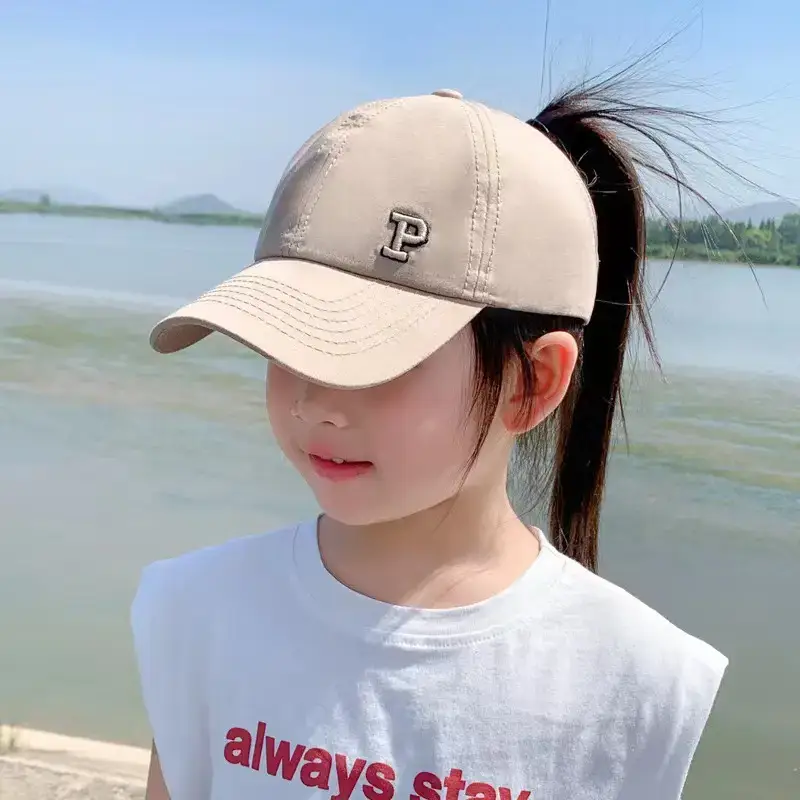 Girls Baseball Cap with Ponytail Hole & UV Protection - Image 10