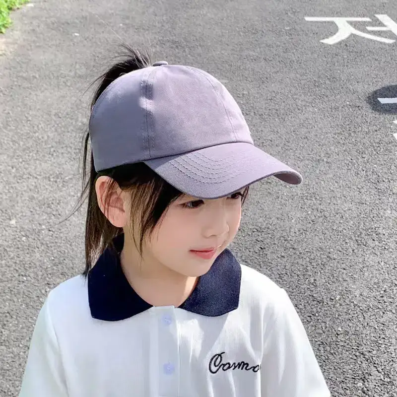 Girls Baseball Cap with Ponytail Hole & UV Protection — feature 10