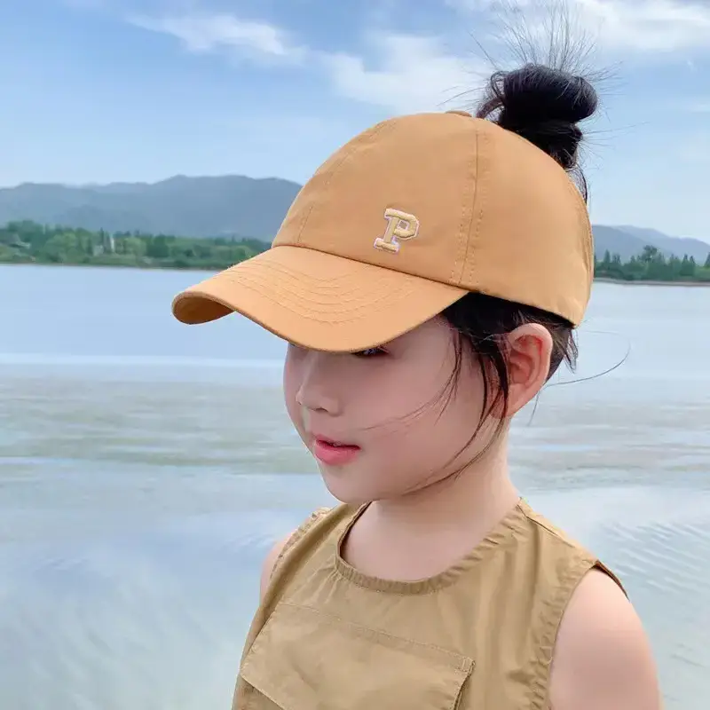 Girls Baseball Cap with Ponytail Hole & UV Protection — feature 12