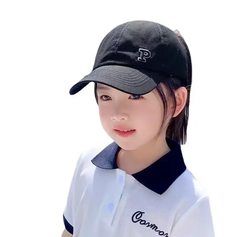 Girls Baseball Cap with Ponytail Hole & UV Protection — feature 3