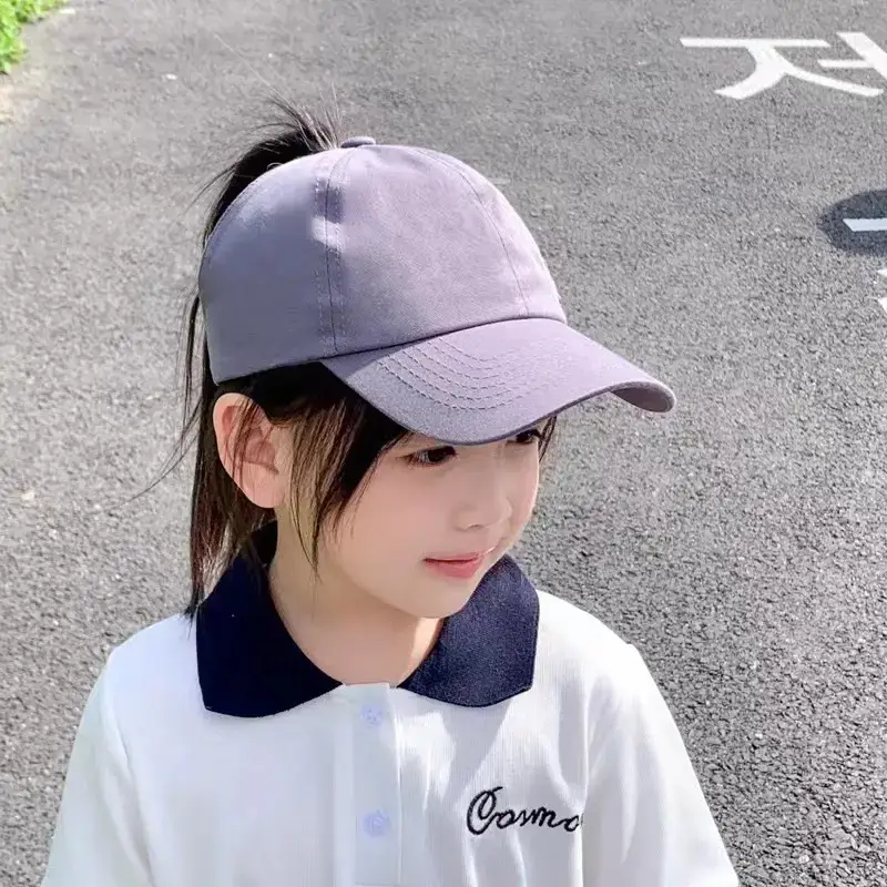 Girls Baseball Cap with Ponytail Hole & UV Protection — feature 5