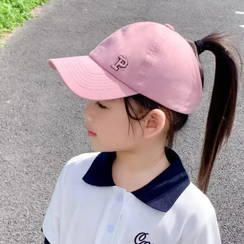 Girls Baseball Cap with Ponytail Hole & UV Protection — feature 6