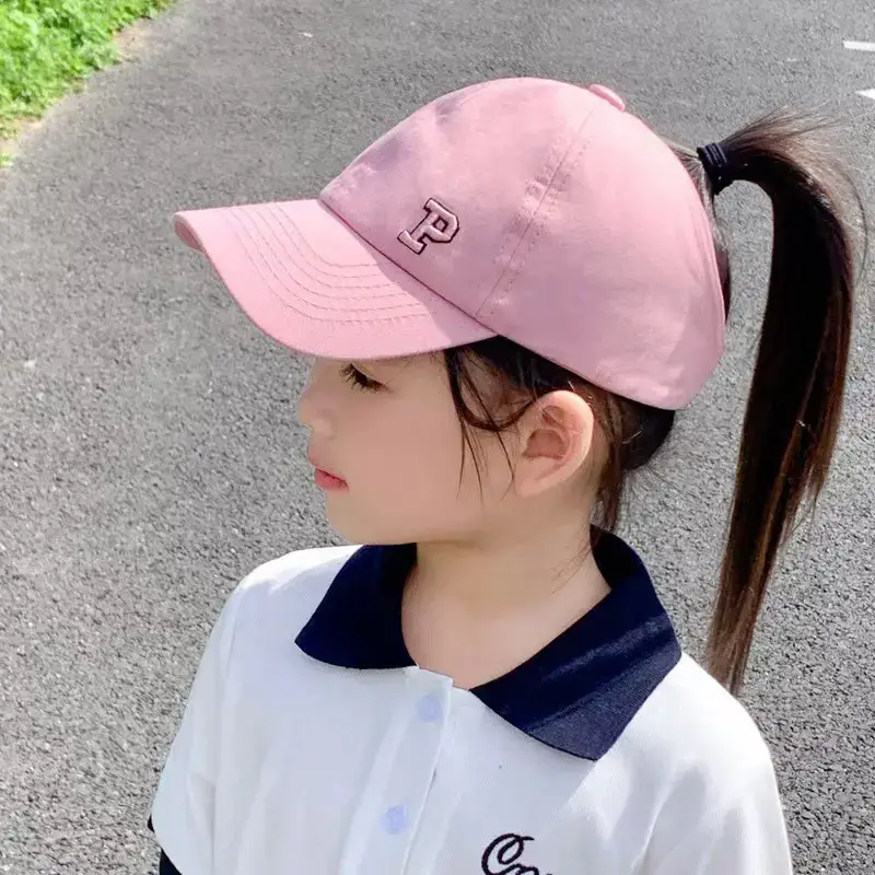 Girls Baseball Cap with Ponytail Hole & UV Protection — feature 8