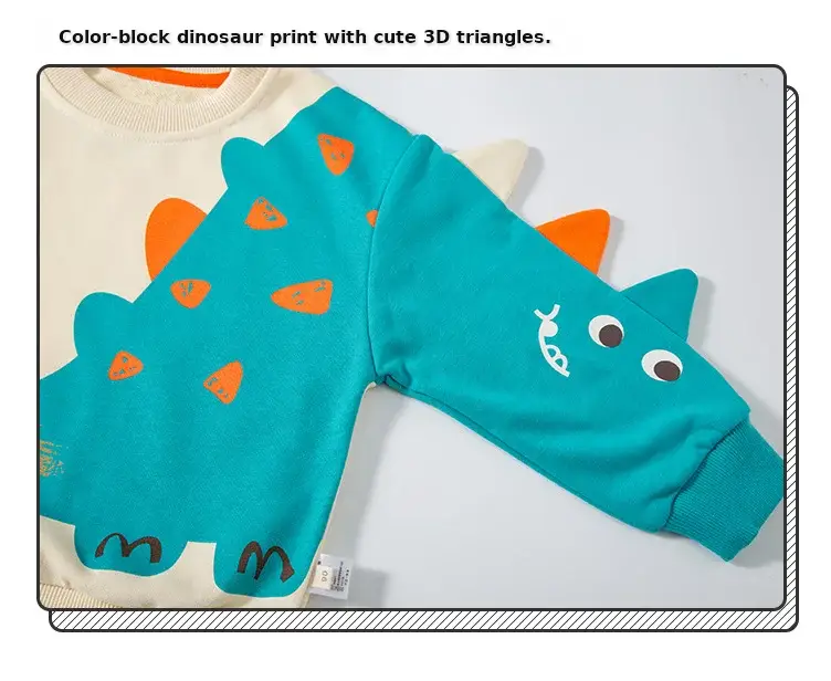 Dinosaur Printed Korean Style Boys Sweatshirt Set — feature 10