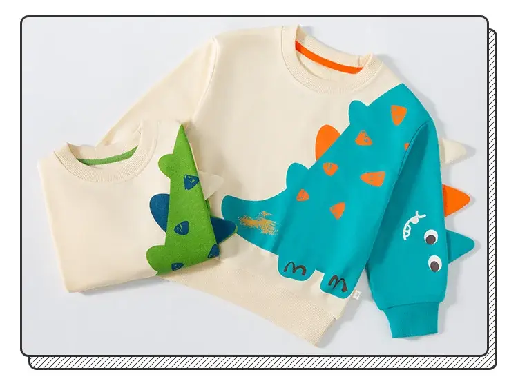Dinosaur Printed Korean Style Boys Sweatshirt Set — feature 7