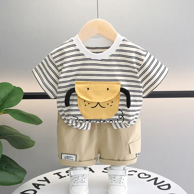 Baby Striped T-Shirt Shorts Set for Boys Summer 2024 — feature 3