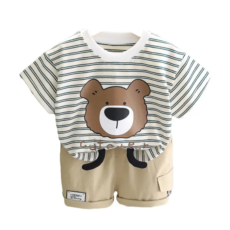 Baby Striped T-Shirt Shorts Set for Boys Summer 2024 - Image 5