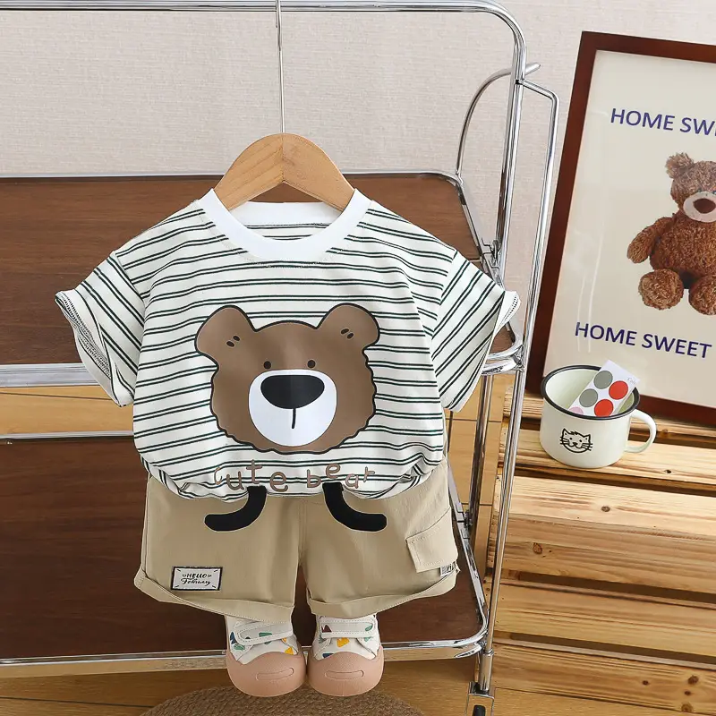 Baby Striped T-Shirt Shorts Set for Boys Summer 2024 — feature 11