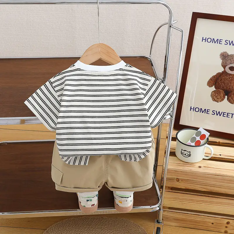 Baby Striped T-Shirt Shorts Set for Boys Summer 2024 — feature 12