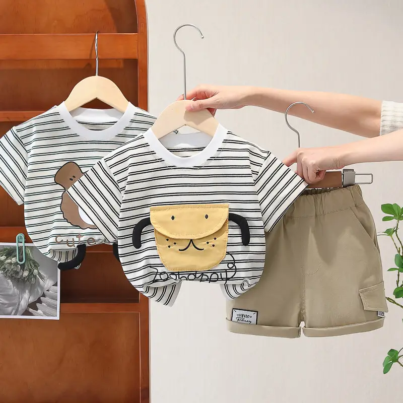 Baby Striped T-Shirt Shorts Set for Boys Summer 2024 — feature 5