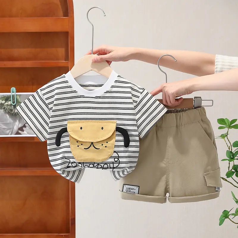 Baby Striped T-Shirt Shorts Set for Boys Summer 2024 — feature 6