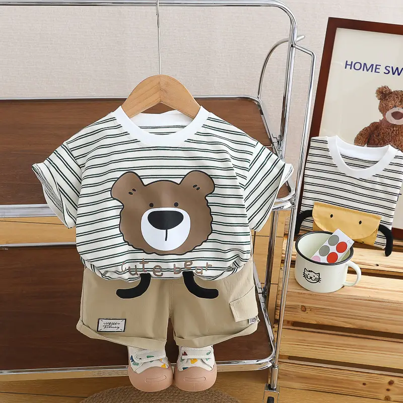Baby Striped T-Shirt Shorts Set for Boys Summer 2024 — feature 9