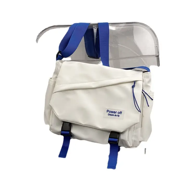 Blue Men's Insulated Messenger Bag with Strap - Image 20
