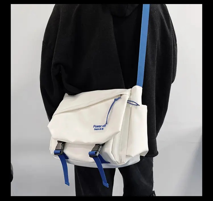 Blue Men's Insulated Messenger Bag with Strap — feature 11