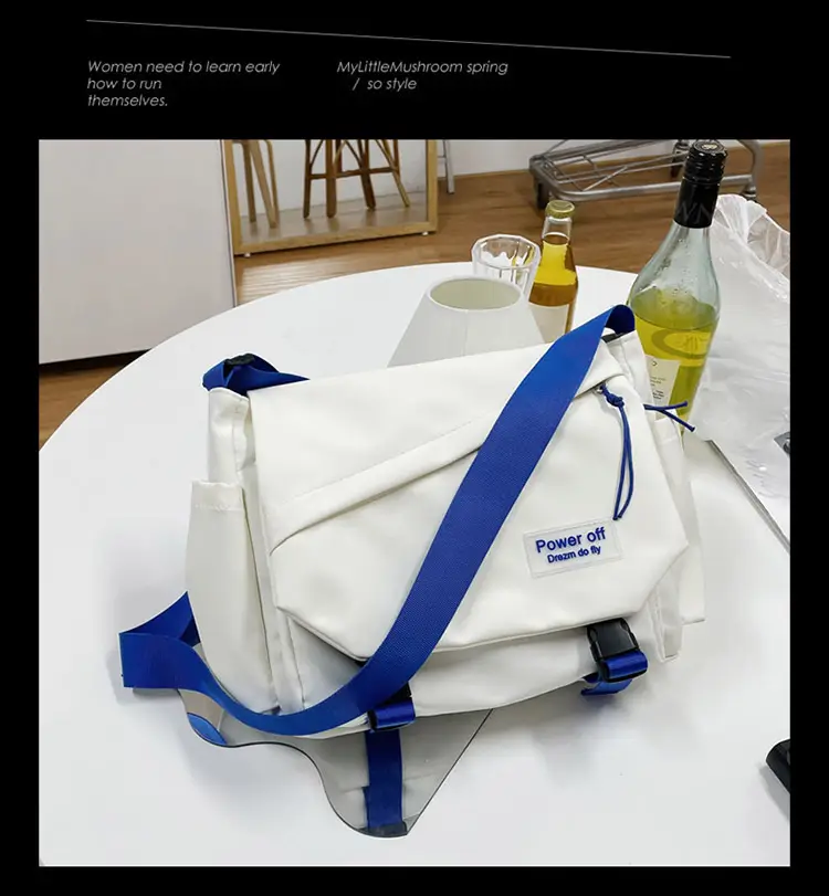 Blue Men's Insulated Messenger Bag with Strap — feature 15
