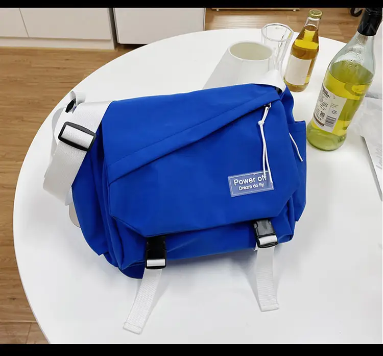 Blue Men's Insulated Messenger Bag with Strap — feature 16