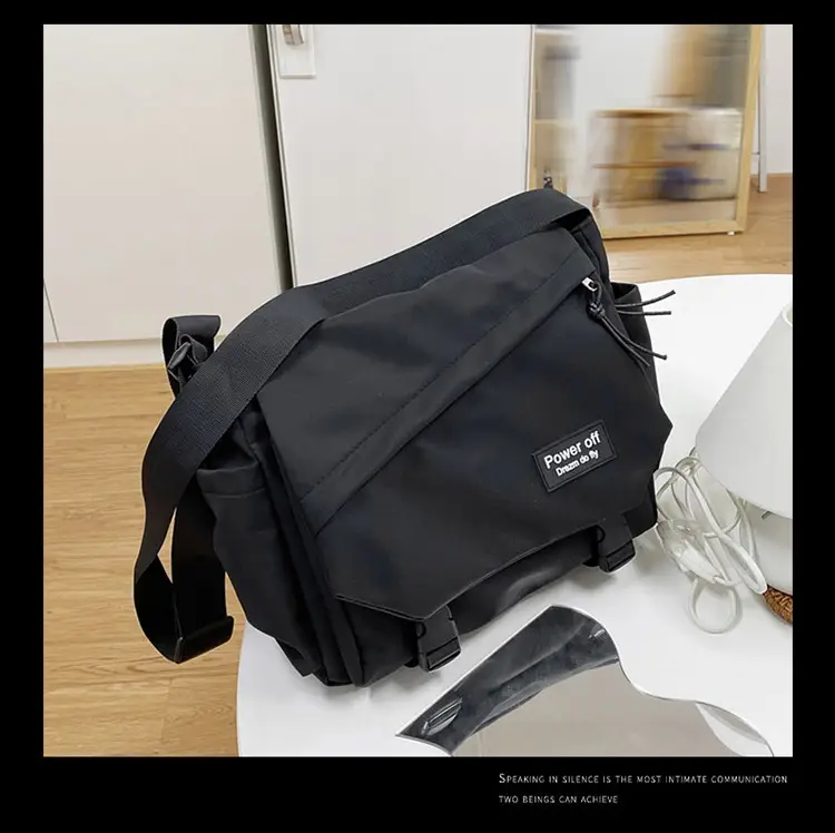 Blue Men's Insulated Messenger Bag with Strap — feature 17