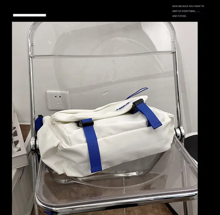 Blue Men's Insulated Messenger Bag with Strap — feature 22