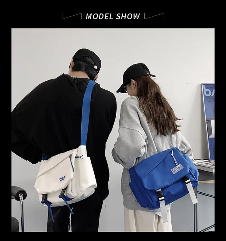 Blue Men's Insulated Messenger Bag with Strap — feature 7