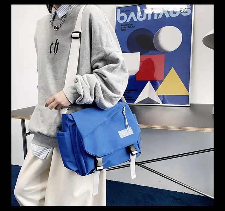 Blue Men's Insulated Messenger Bag with Strap — feature 9
