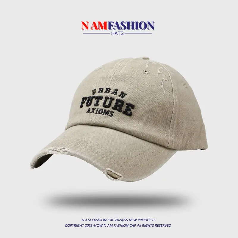 Women Grey Retro Letter Embroidered Baseball Cap - Image 8