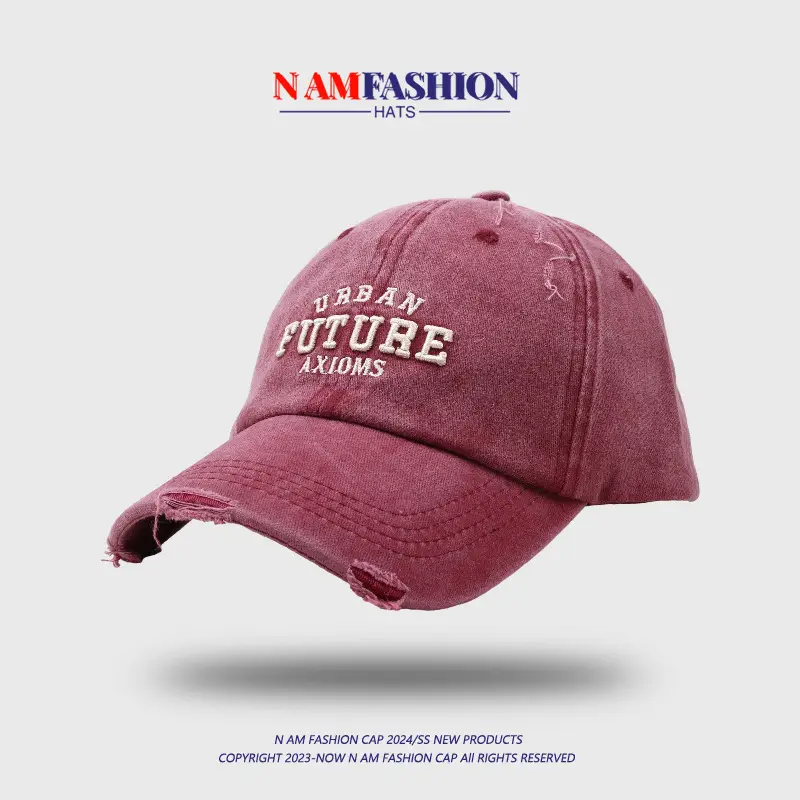 Women Grey Retro Letter Embroidered Baseball Cap - Image 9
