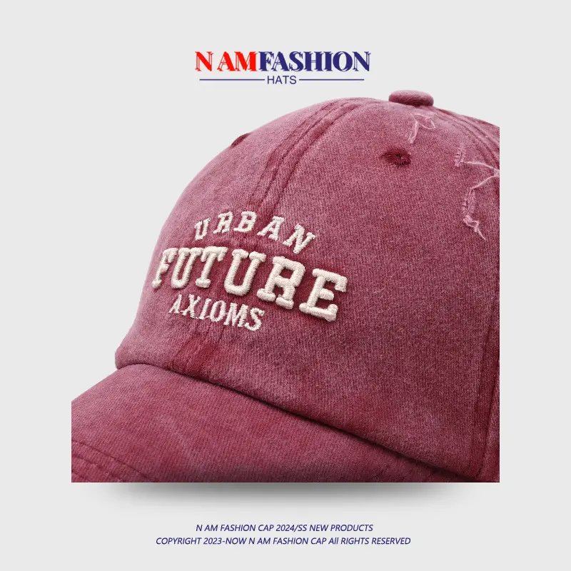 Women Grey Retro Letter Embroidered Baseball Cap — feature 11