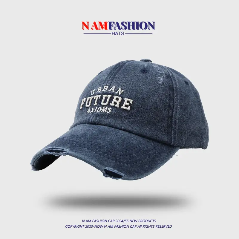 Women Grey Retro Letter Embroidered Baseball Cap — feature 3