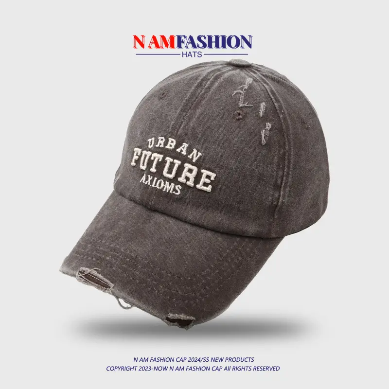 Women Grey Retro Letter Embroidered Baseball Cap — feature 8