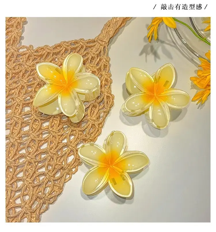 Summer Egg Flower Hairpin Yellow High-End — feature 7