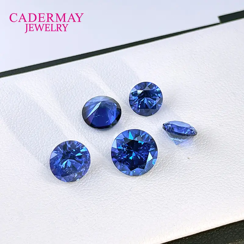 Wholesale Cultured Sapphire Cornflower Blue Round Gemstone — feature 5