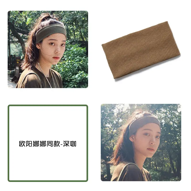 Women's Sweat-absorbent Wide-brimmed Headband Orange