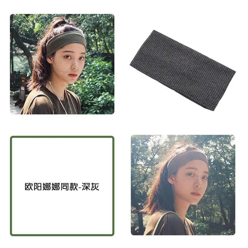 Women's Sweat-absorbent Wide-brimmed Headband Orange