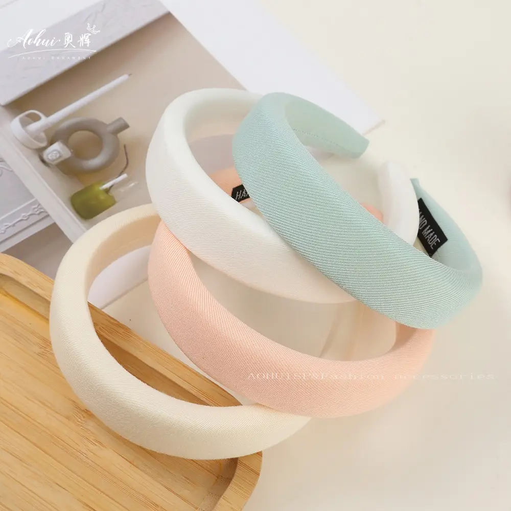 Wide Brim Hair Band for Women Summer Sponge Solid Color - Image 52