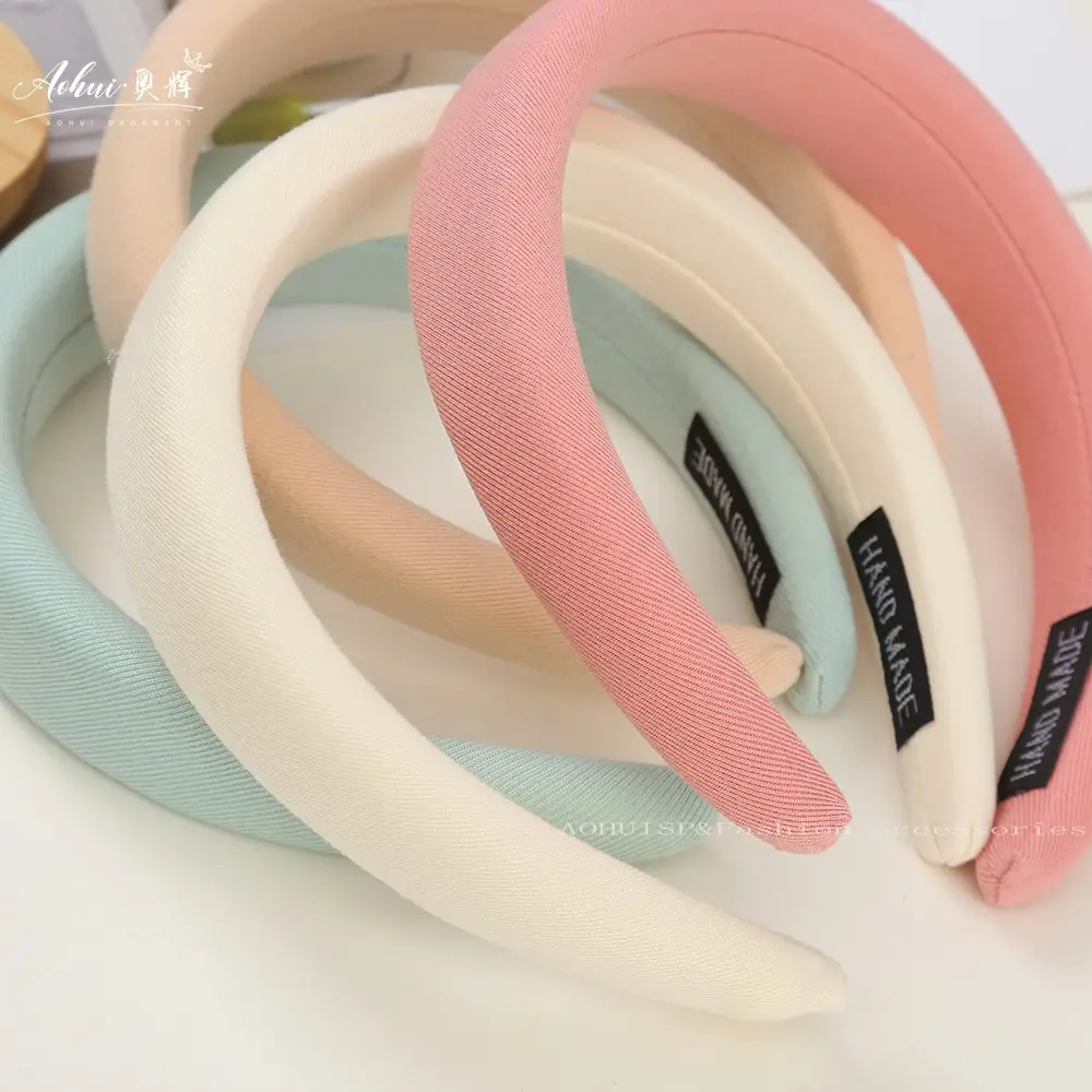 Wide Brim Hair Band for Women Summer Sponge Solid Color - Image 53