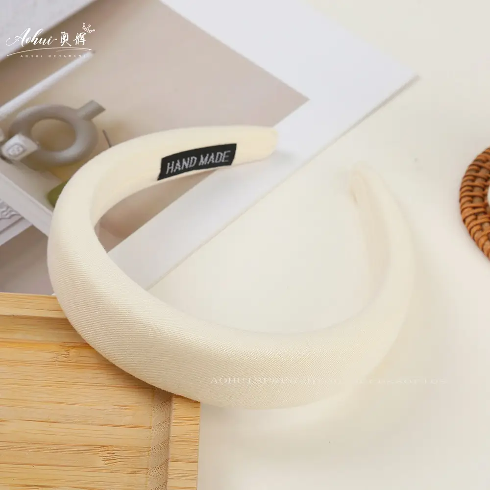 Wide Brim Hair Band for Women Summer Sponge Solid Color - Image 12