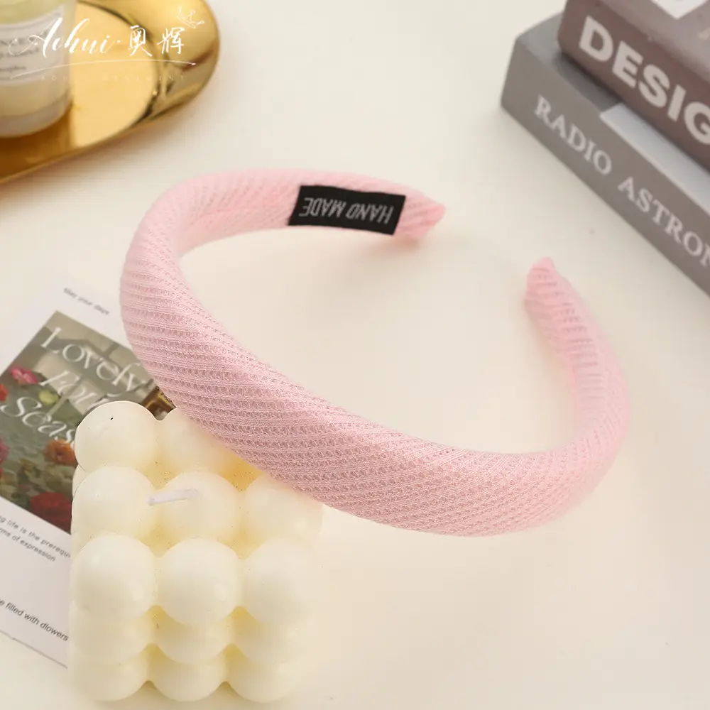 Wide Brim Hair Band for Women Summer Sponge Solid Color - Image 13
