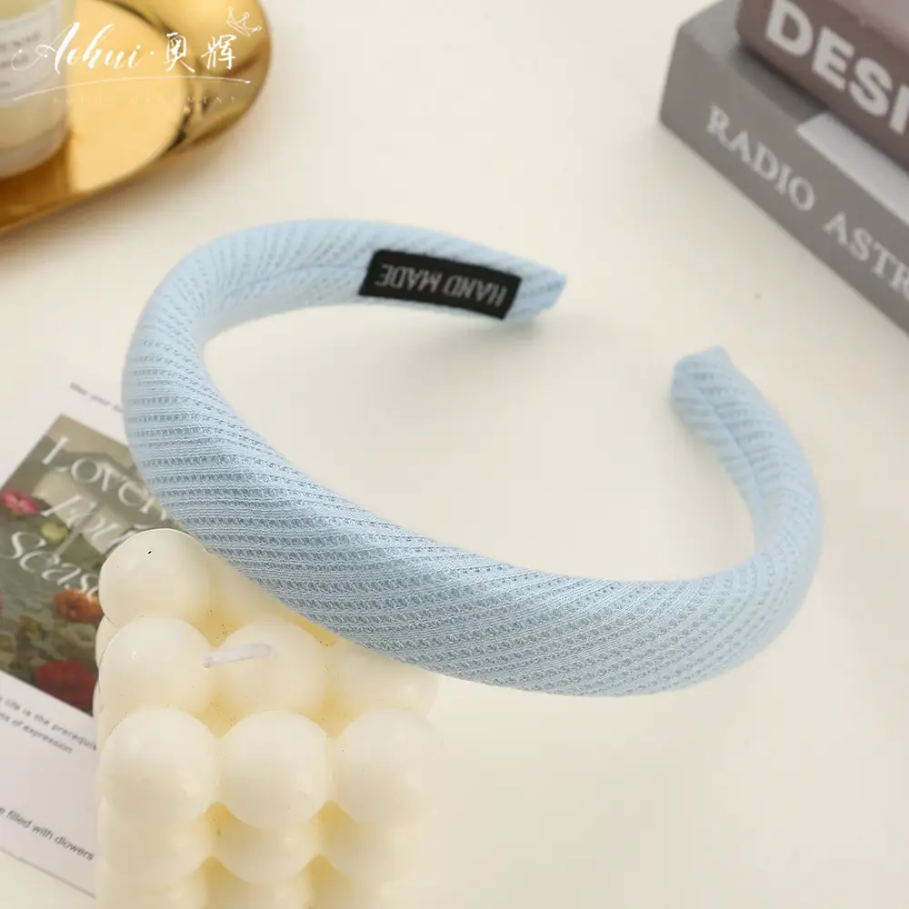 Wide Brim Hair Band for Women Summer Sponge Solid Color - Image 14