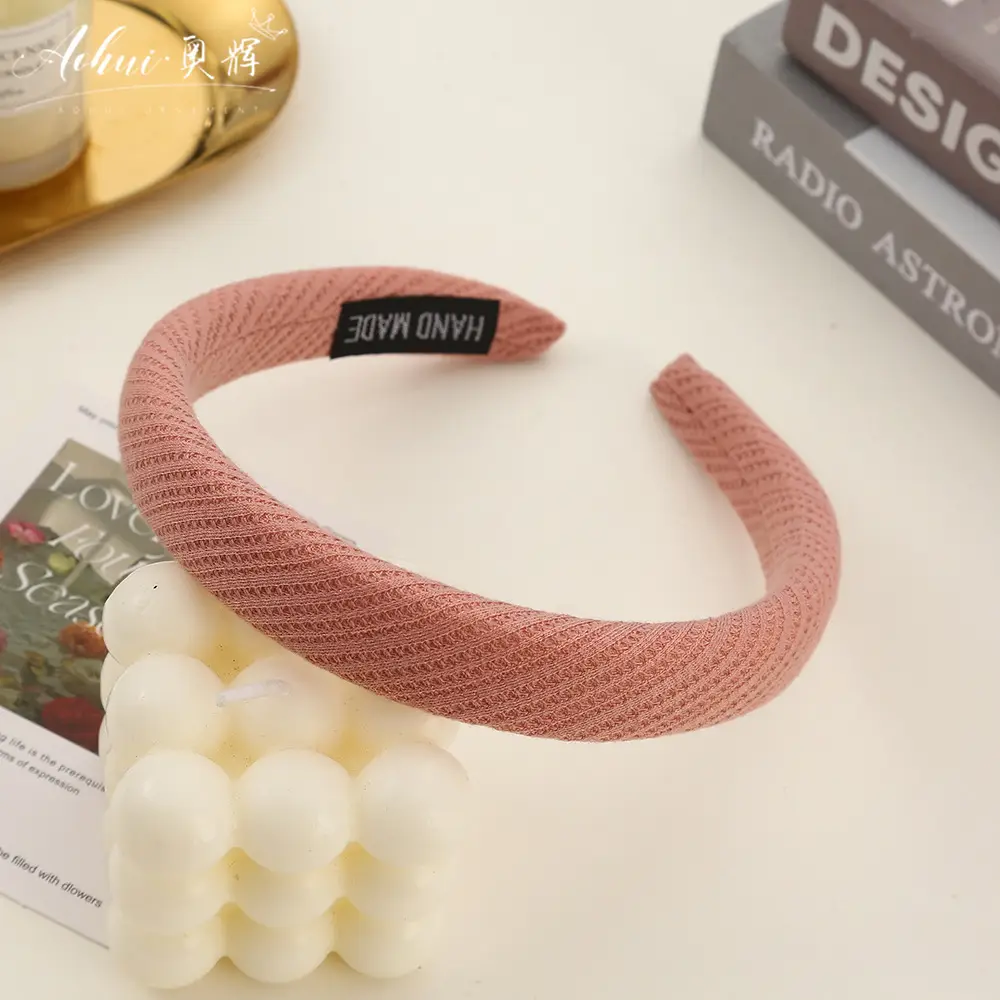 Wide Brim Hair Band for Women Summer Sponge Solid Color - Image 17
