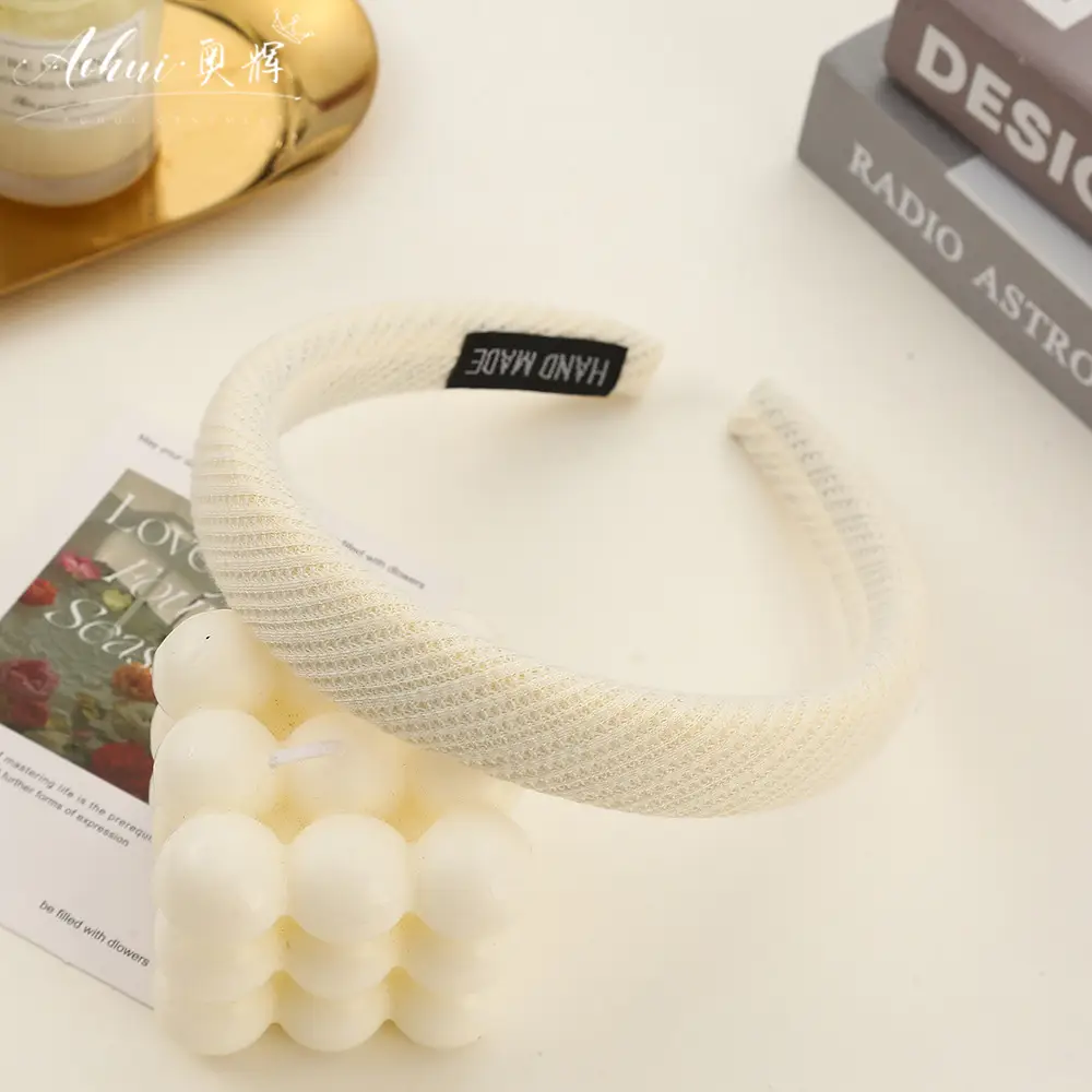 Wide Brim Hair Band for Women Summer Sponge Solid Color - Image 18