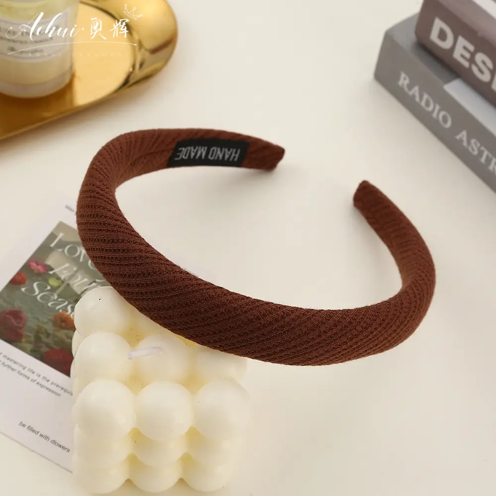 Wide Brim Hair Band for Women Summer Sponge Solid Color - Image 21